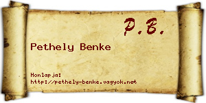 Pethely Benke névjegykártya
